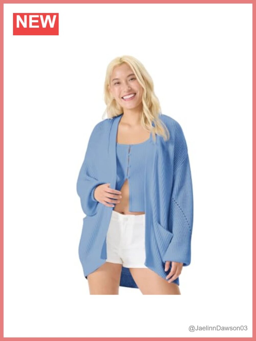 Women's Cotton Recycled Polyester V-Neck Cardigan with Front Button